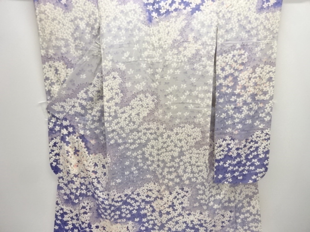 JAPANESE KIMONO / ANTIQUE FURISODE / SILK / BRANCH FLOWER
